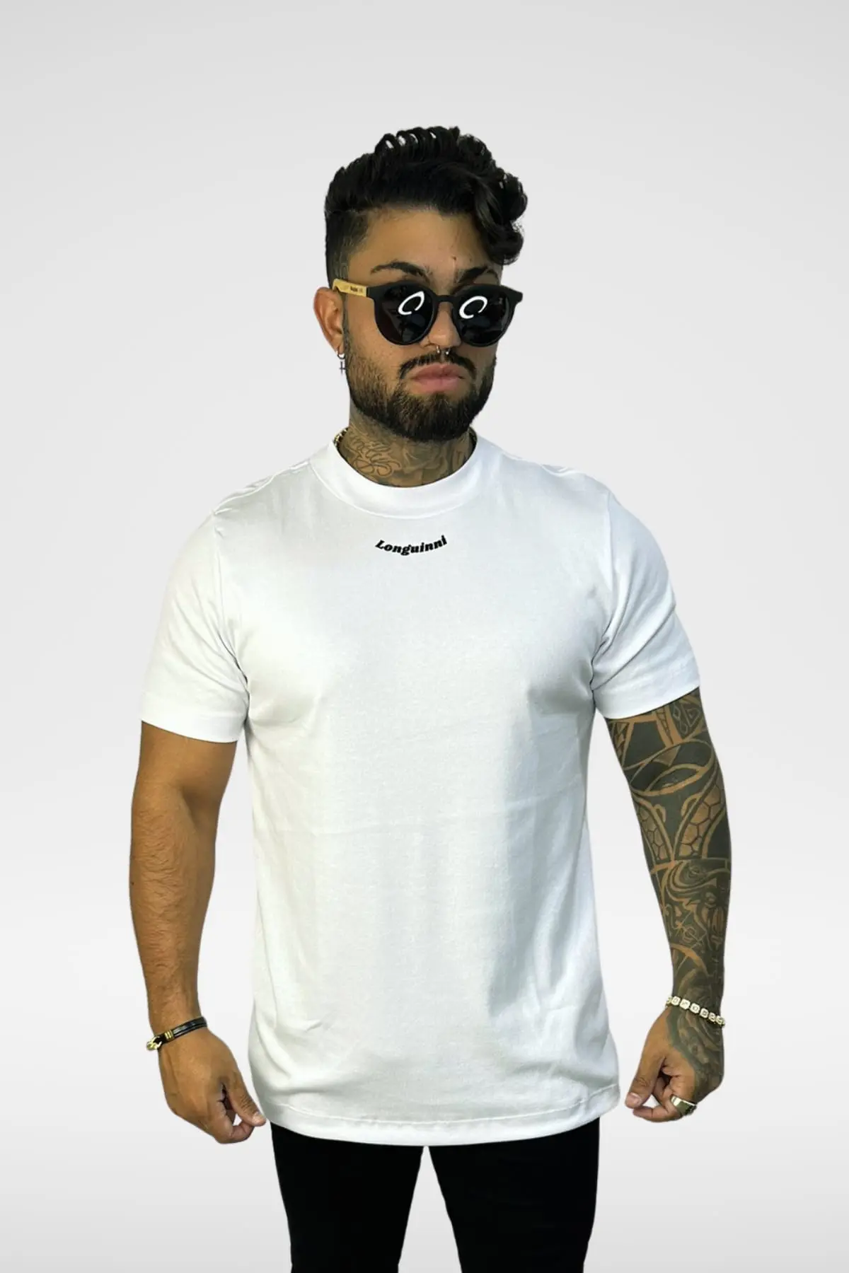 Camiseta Gola Padre Slim Branco Restilized de Linho