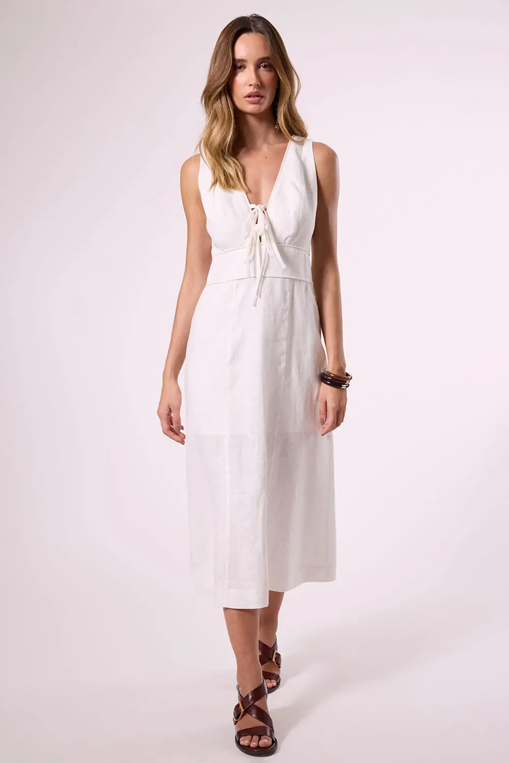 Vestido Midi 100% Linho Maya