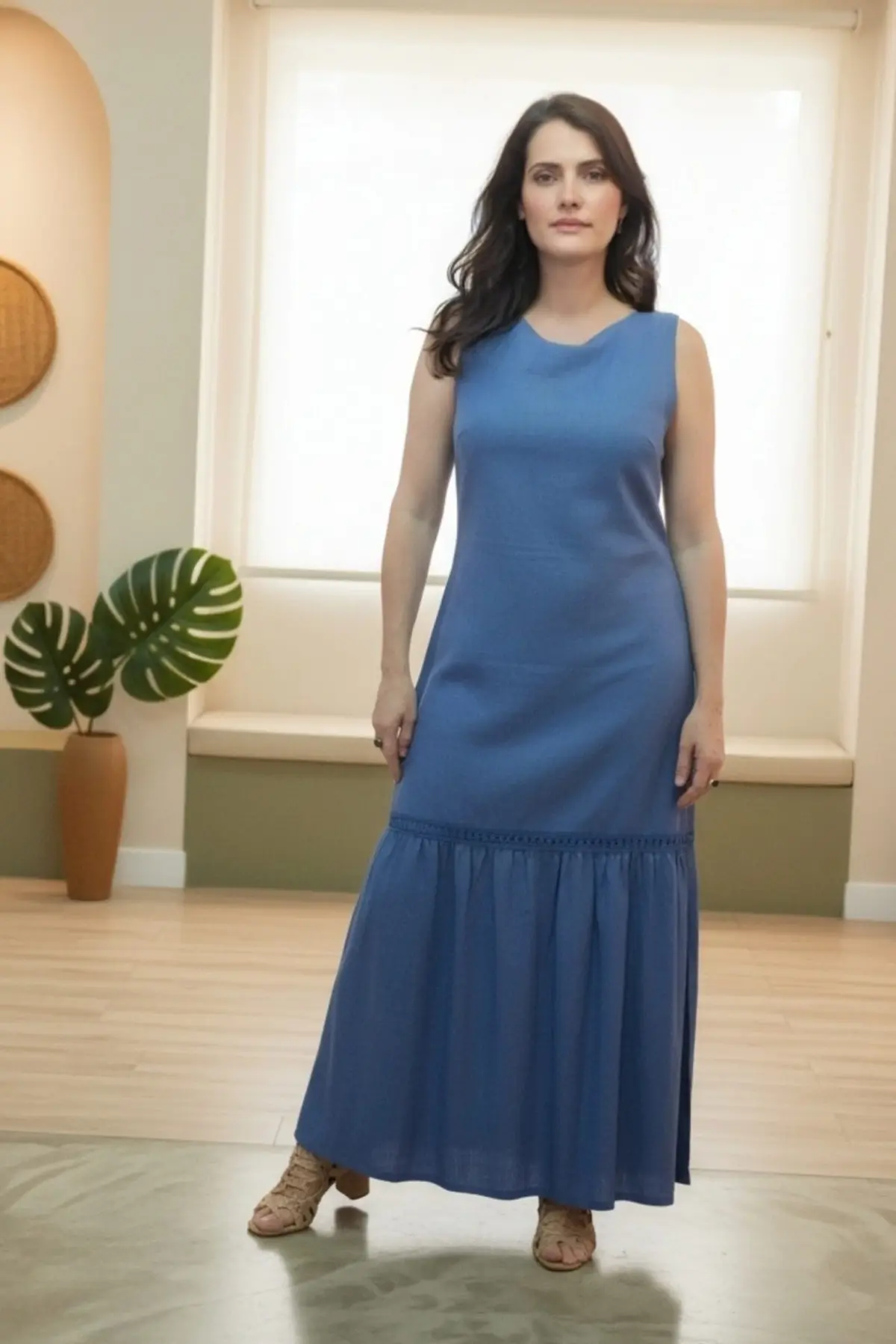 Vestido Longo de Linho Misto Serenity