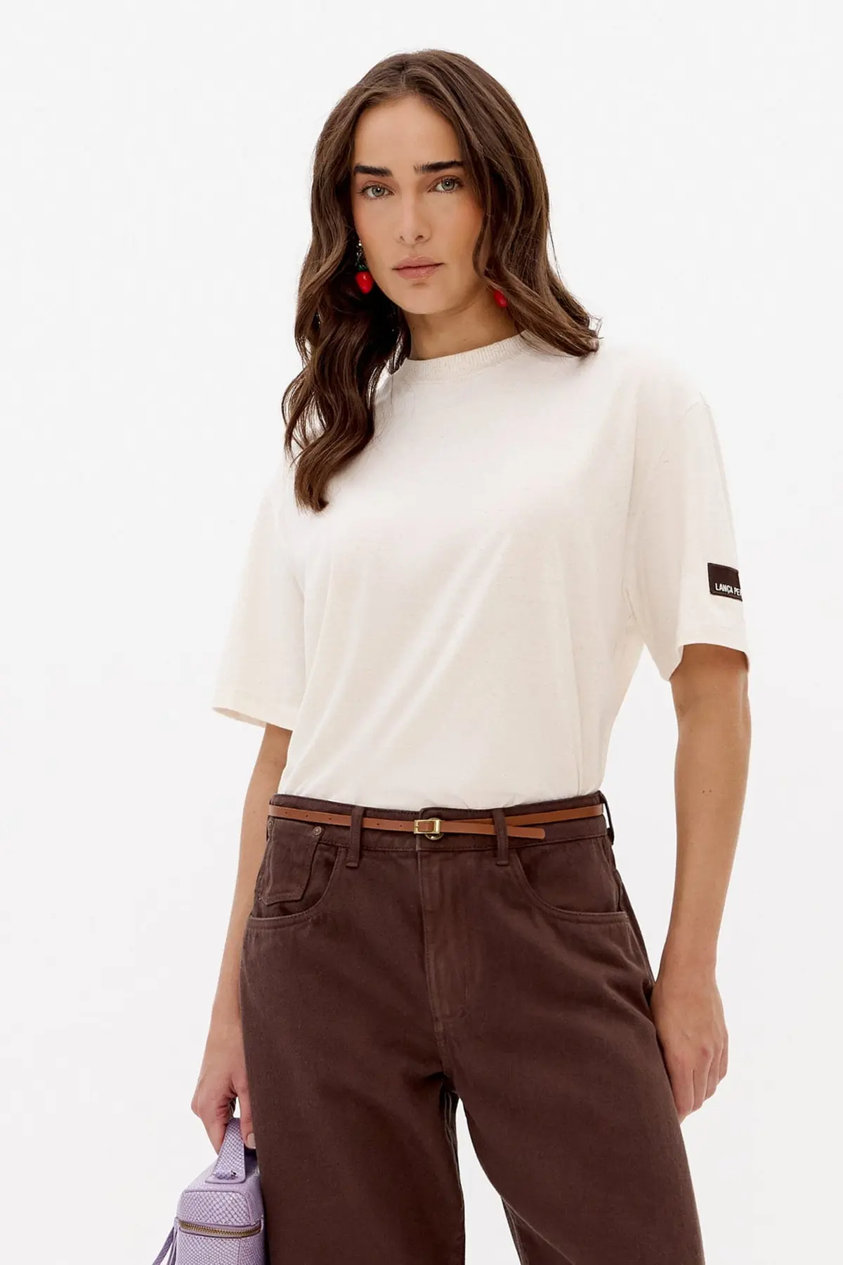 T-Camisa Oversized com Linho
