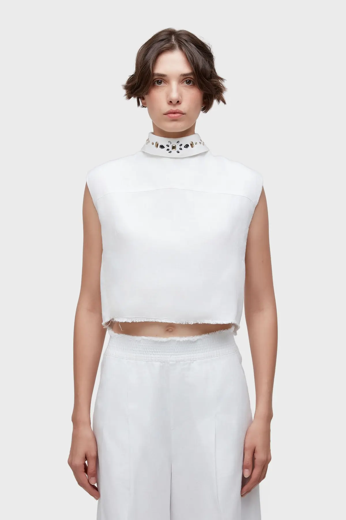 Blusa Sleeveless Linho Cristais