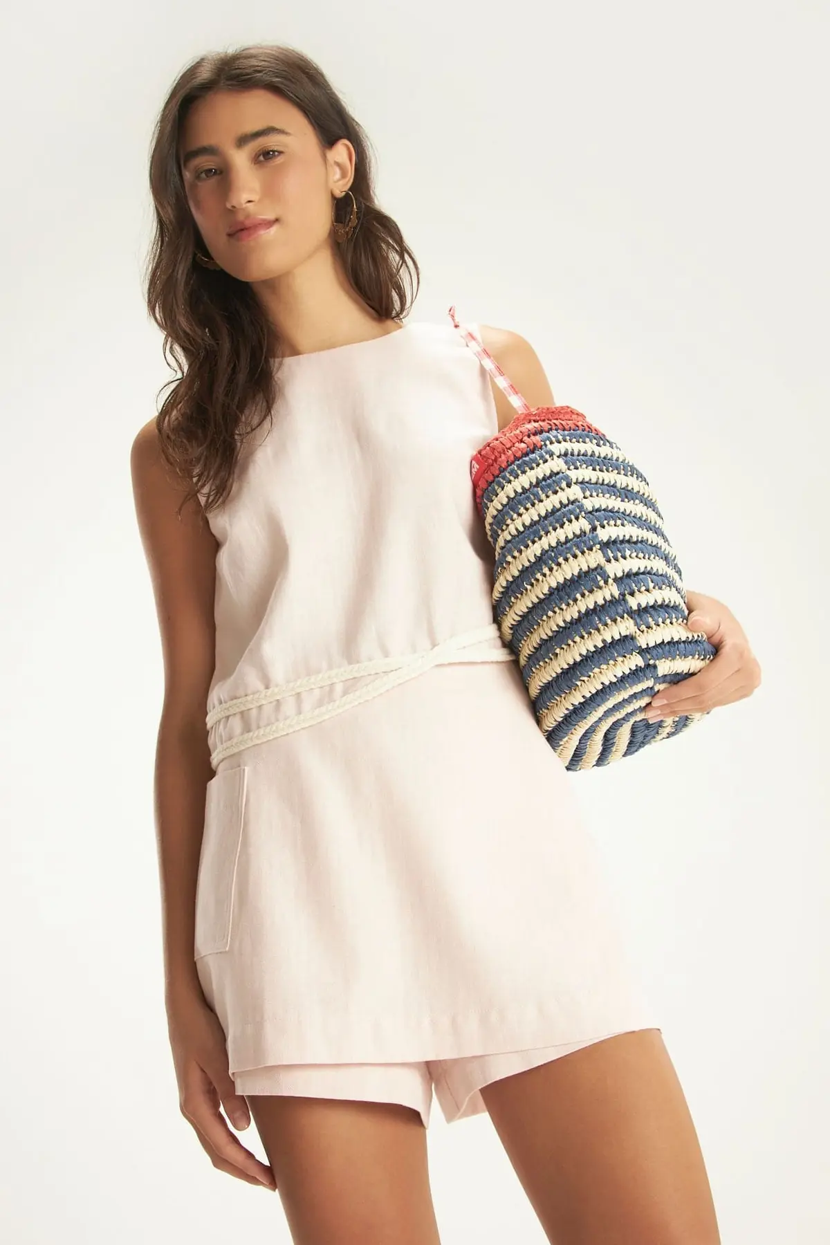 Blusa Linho Escamas Rosa