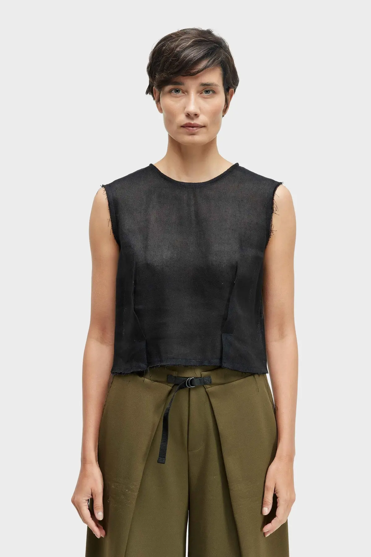Blusa Sleeveess Pences Linho Reciclado