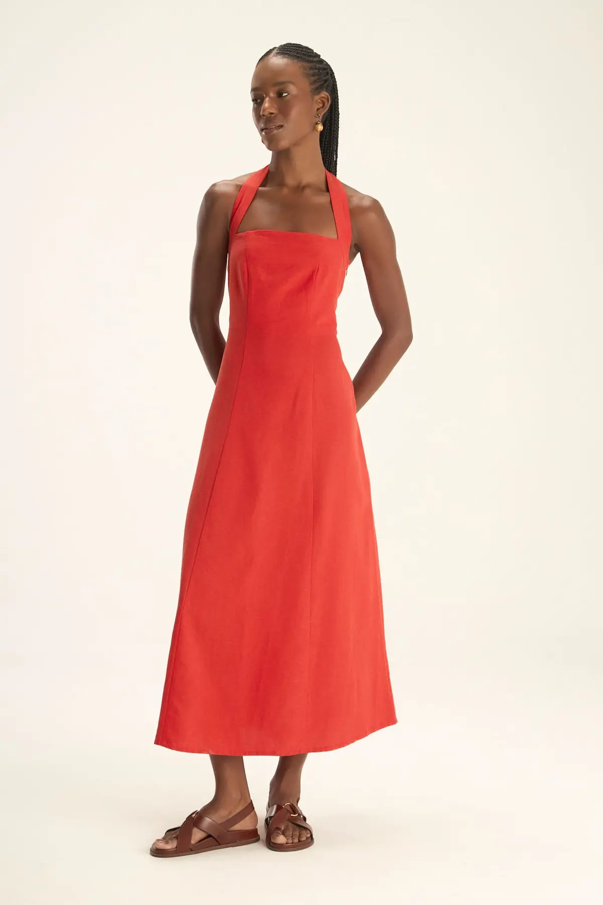 Vestido Linho Alfaiataria