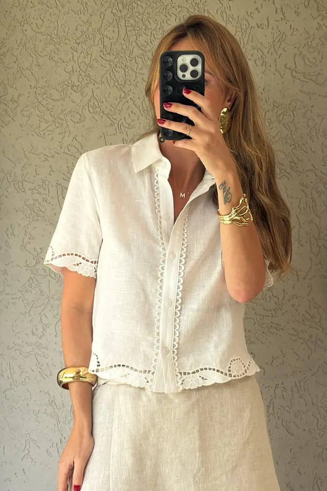 Short-Saia em Linho