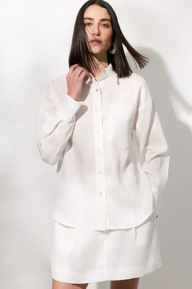 Camisa de Linho Raven Off-White