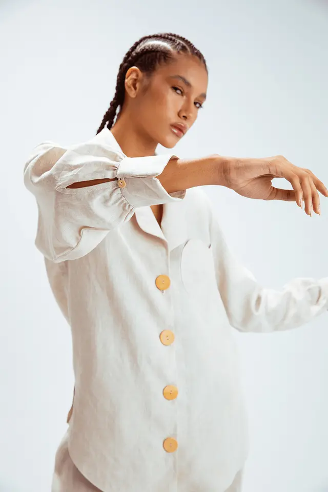 Camisa Linho Cru Coração